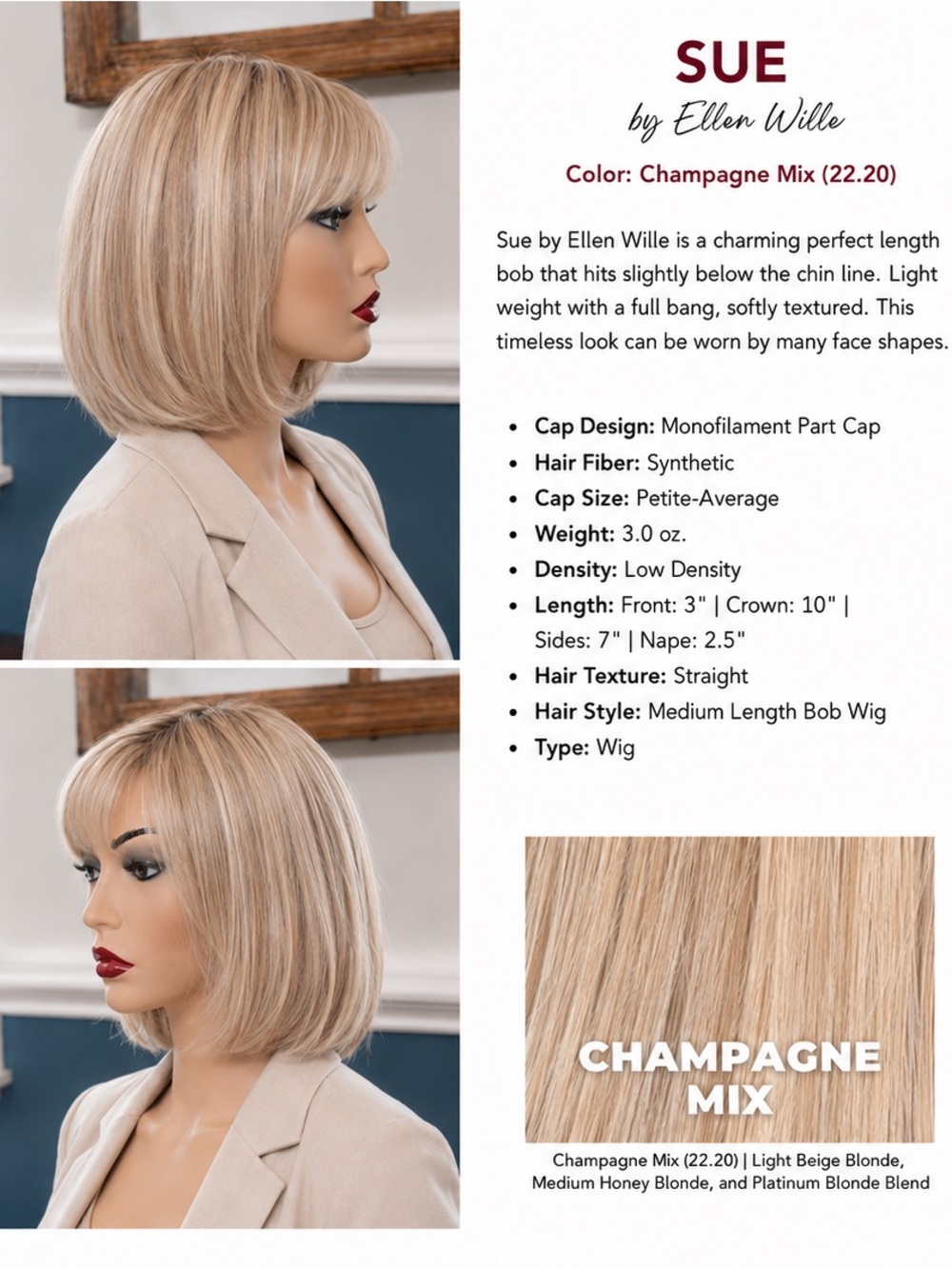 Sue by Ellen Wille PETITE-AVERAGE in Champagne Mix 22.20